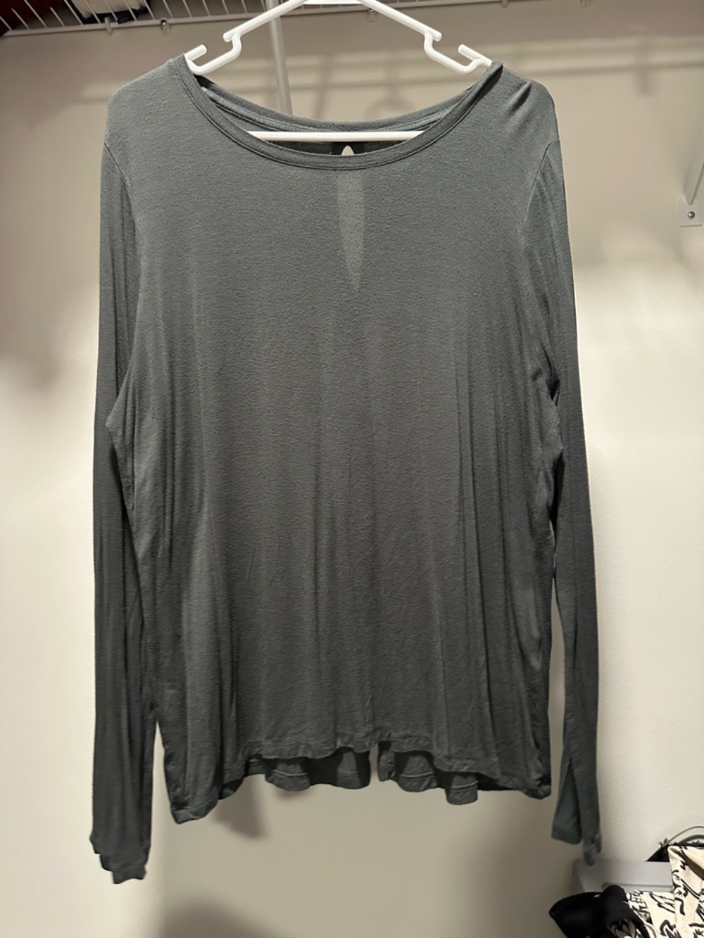 Halogen Long Sleeve Crewneck Top in Slate Gray